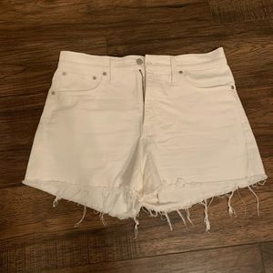 Madewell white high rise denim short